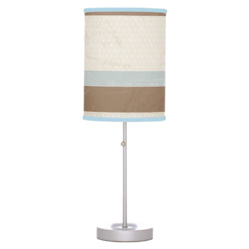  Blue Beige Brown Soft Polka Dots Retro Background Table Lamp