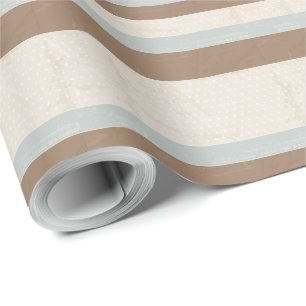 Blue Beige Brown Soft Polka Dots Retro Background Wrapping Paper