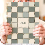 Blue Beige Checkered Pattern Custom Monogram Planner<br><div class="desc">Stay organized with this stylish and functional planner featuring a unique checkered pattern in shades of blue and beige. Perfect for students, professionals, or anyone who loves a touch of modern design. Personalize it with your monogram to make it truly your own. With ample space for notes, appointments, and to-dos,...</div>