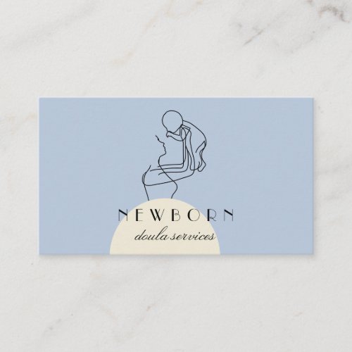 Blue Beige Childcare Design for Nannies Babysitter Business Card