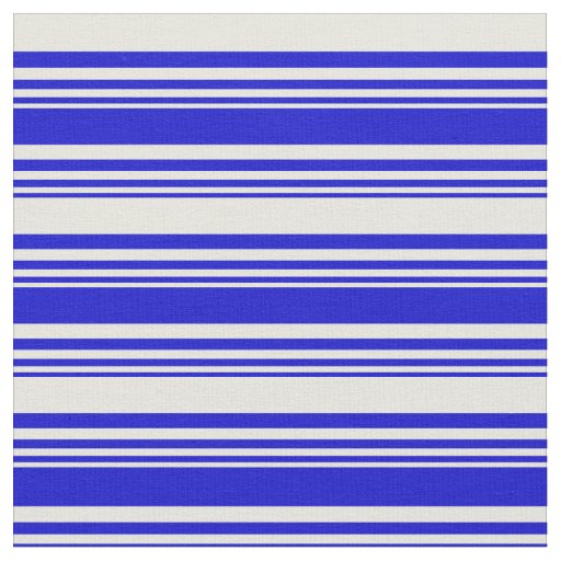 Blue & Beige Colored Lines Pattern Fabric