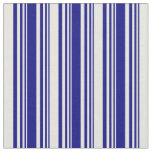 [ Thumbnail: Blue & Beige Colored Stripes Fabric ]