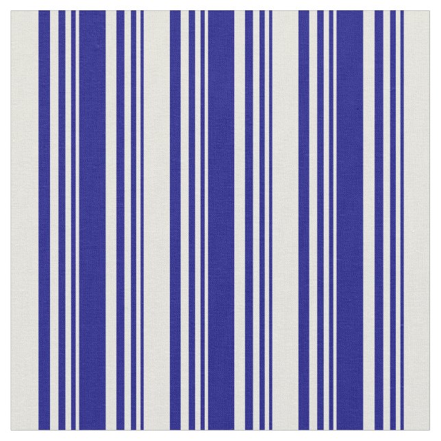 Blue & Beige Colored Stripes Fabric (Close Up)