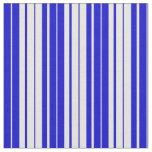 [ Thumbnail: Blue & Beige Colored Stripes/Lines Pattern Fabric ]