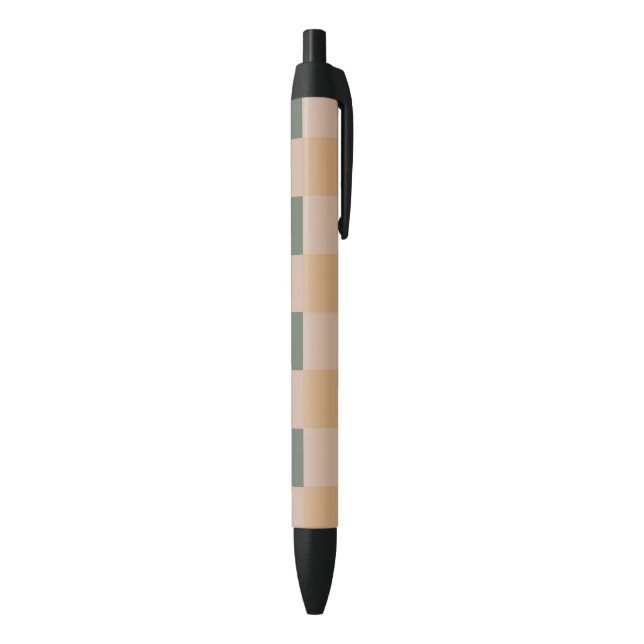 Blue Beige Orange Brown Checkered Gingham Pattern Pen (Bottom (Vertical))