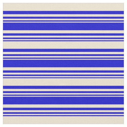 Blue & Beige Stripes/Lines Pattern Fabric
