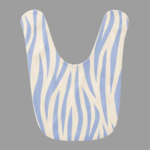 Blue & Beige Zebra Stripe Baby Bib – Cute Animal