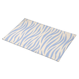 Blue & Beige Zebra Stripe Cloth Placemat – Modern