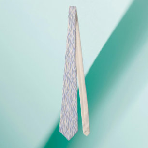 Blue & Beige Zebra Stripe Necktie – Stylish Animal