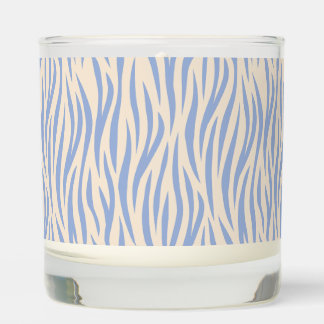 Blue & Beige Zebra Stripe Scented Jar Candle