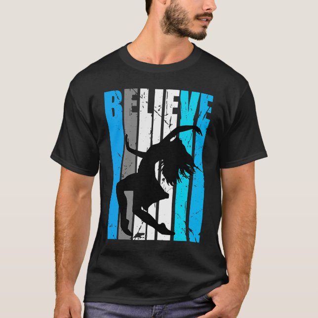 Blue Believe Motivational Girls Dance Retro Graphi T-Shirt (Front)