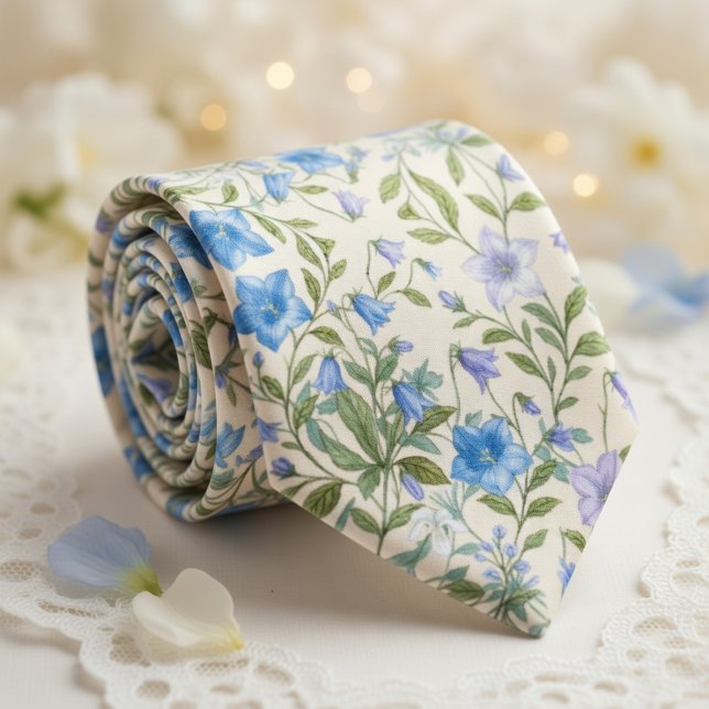 Blue Bellflower Meadow Neck Tie (Creator Uploaded)