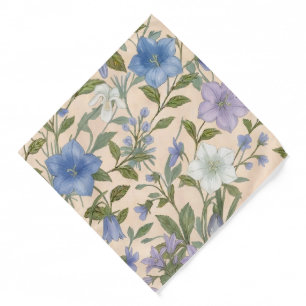 Blue Bellflower Meadow Pocket Square Bandana