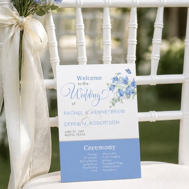 Blue Bellflower Wedding Program (Creator Uploaded)