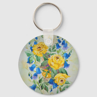 Blue bells with roses keychain