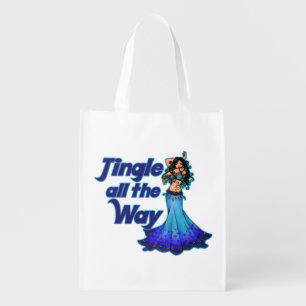 Blue belly dancer grocery bag