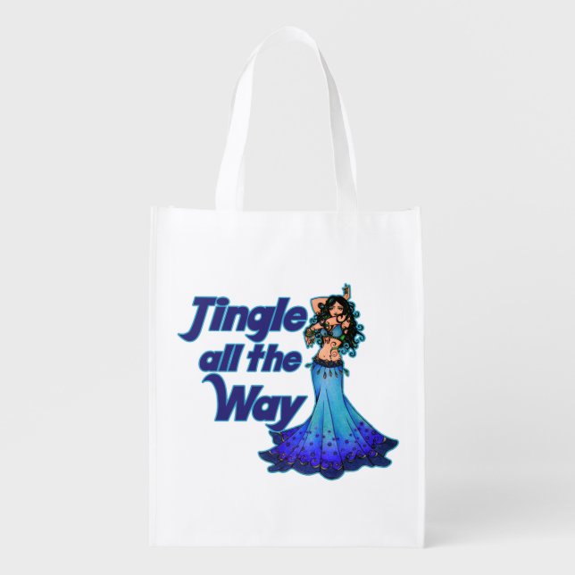 Blue belly dancer grocery bag (Front)