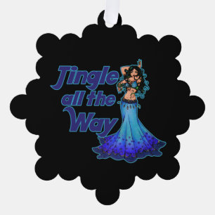 Blue belly dancer ornament card