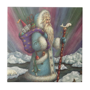 BLUE BELSNICKLE, NORTHERN LIGHTS & PENGUINS CERAMIC TILE