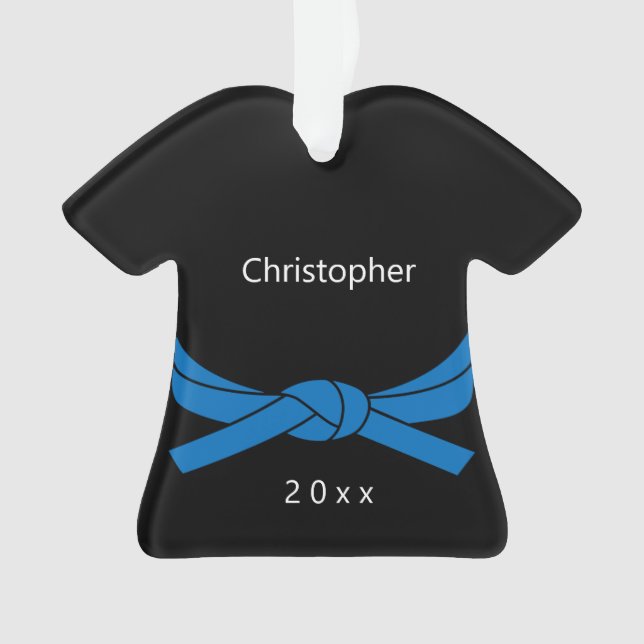 Blue Belt Karate Ornament (Front)