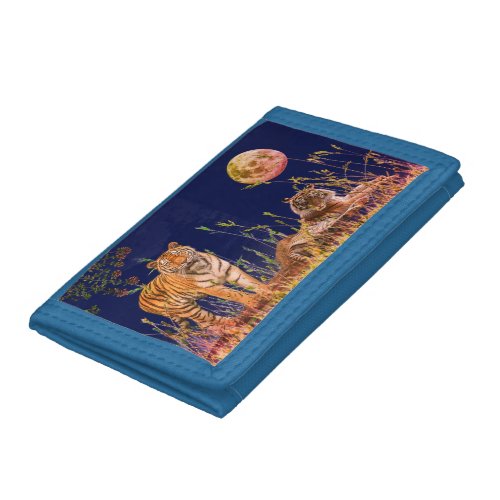 Blue Bengal Tigers Full Moon Trifold Wallet