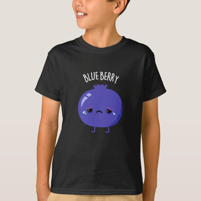 Blue Berry Funny Blueberry Pun Dark BG T-Shirt (Front)