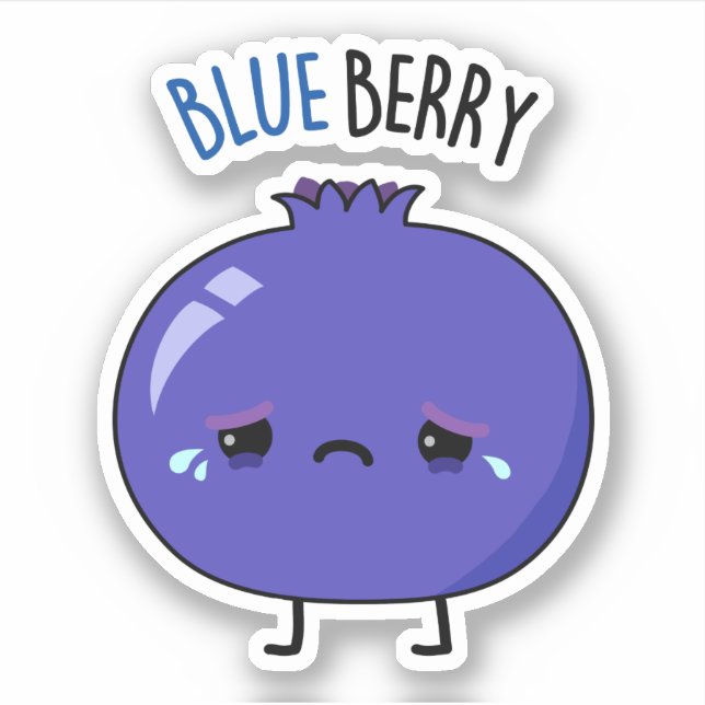 Blue Berry Funny Blueberry Pun  Sticker (Front)