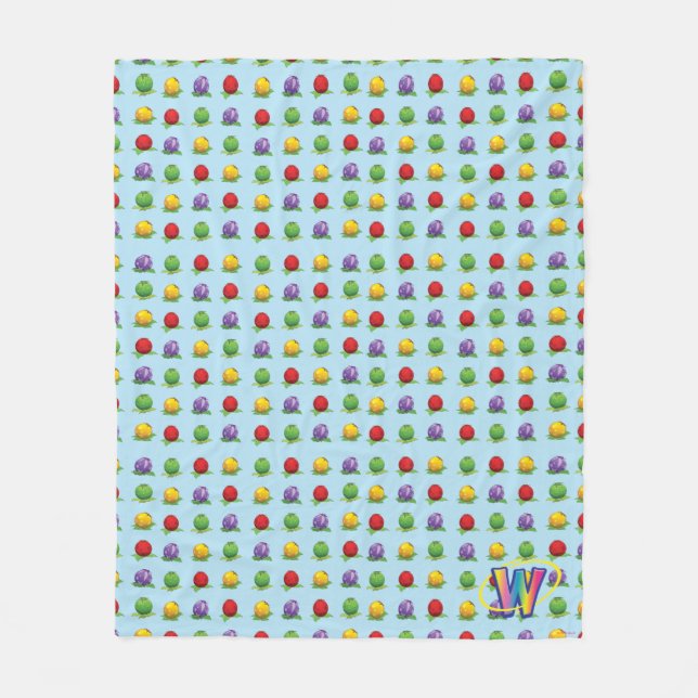 Blue Berry Pattern Fleece Blanket (Front)