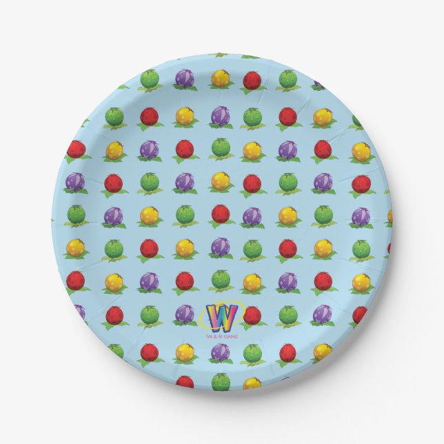 Blue Berry Pattern Paper Plates (Front)