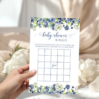 Blue Berry Sweet Baby Floral Boy Shower Game Bingo