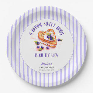 Blue Berry Sweet Fall Baby Shower Paper Plates
