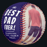 Blue Best Dad Ever 2 Photo Collage  Softball<br><div class="desc">Blue Best Dad Ever 2 Photo Collage Softball. The best dad ever 2 photo template softball. Personalize it with 2 favorite photos and your names. You can change any text on the softball or erase it. This modern custom and personalized softball is a perfect gift for a dad or grandfather...</div>