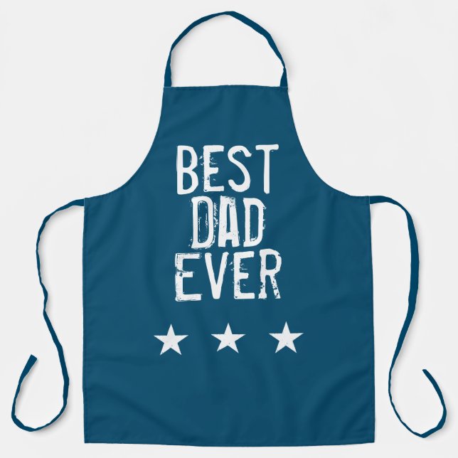 Blue Best Dad Ever Apron (Front)