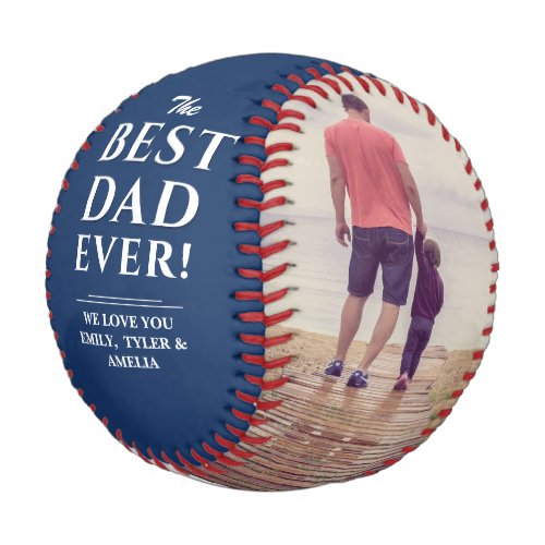 Blue Best Dad Ever Fathers Day 2 Photo Collage Baseball