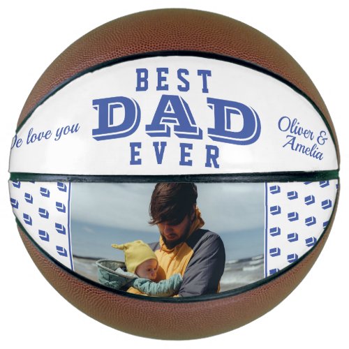 Blue Best Dad Ever Father Typography Photo Basketb Basketball