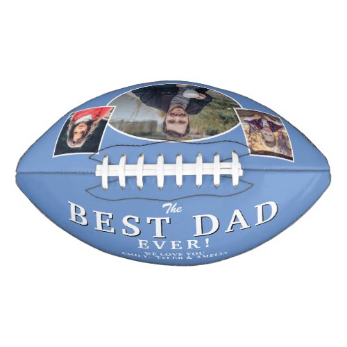 Blue Best Dad Father 3 Photo Collage Football