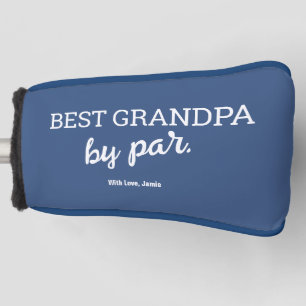 Blue Best Grandpa by par Modern Typography Custom Golf Head Cover