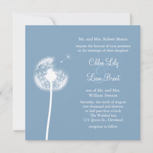 Blue Best Wishes! Wedding Invitation (blue)
