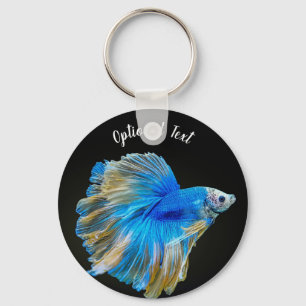 Blue Betta Fighting Fish  Keychain
