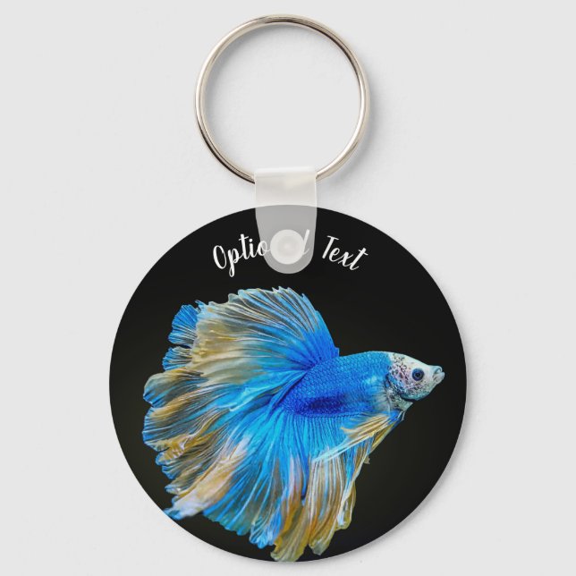 Blue Betta Fighting Fish  Keychain (Front)