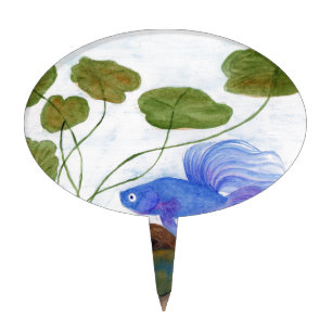 Blue Betta Fish Cake Topper