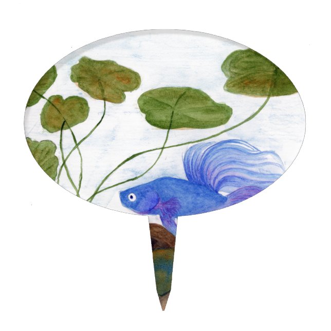 Blue Betta Fish Cake Topper (Front)