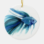 Blue Betta Fish Ceramic Ornament at Zazzle