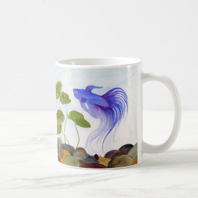 Blue Betta Fish Coffee Mug (Right)