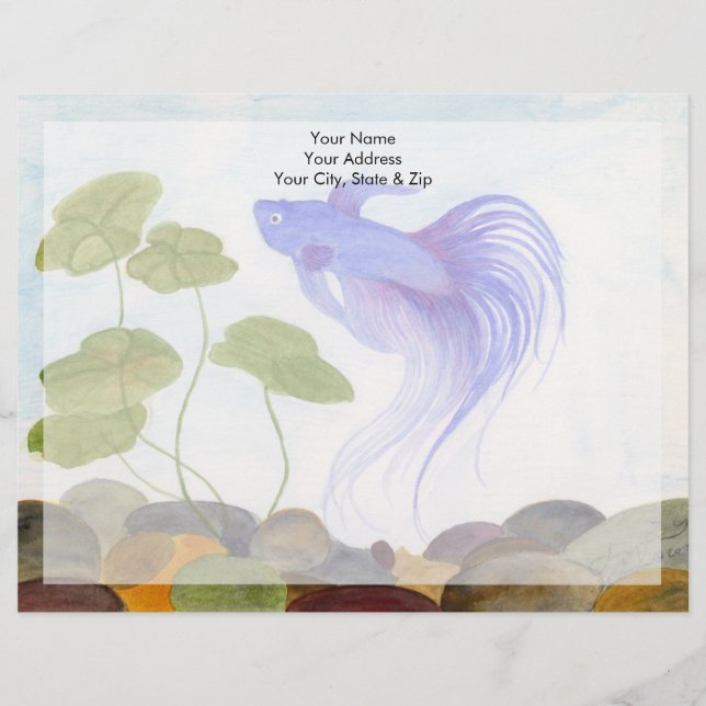 Blue Betta Fish Letterhead (Front)