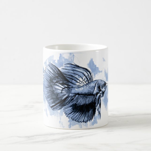 Blue Betta Fish Mug (Center)