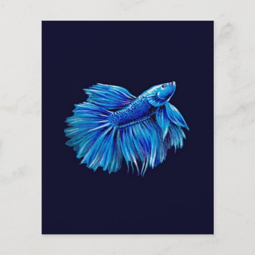 Blue Betta Fish on Navy Aquarium Lover Flyer