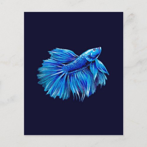 Blue Betta Fish on Navy Aquarium Lover Flyer