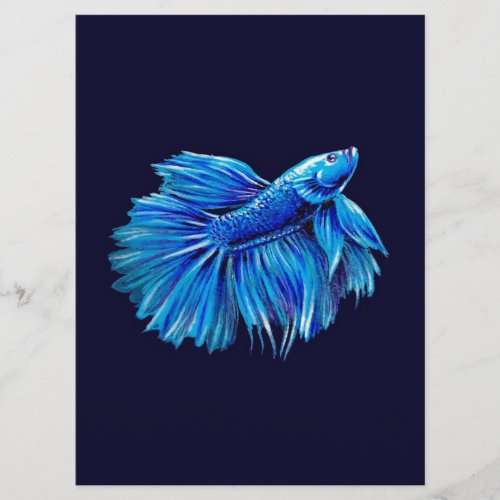 Blue Betta Fish on Navy Aquarium Lover Menu