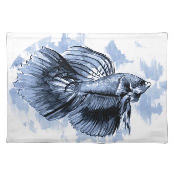 Blue Betta Fish Placemats by Eclectic_Ramblings at Zazzle